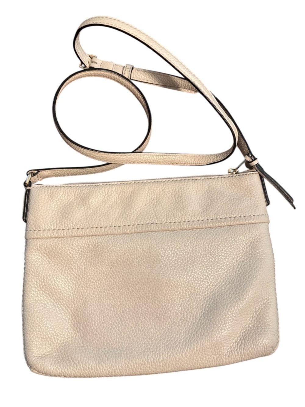 Kate Spade Pebbled Leather Crossbody Bag in Light Beige / Cream with Dusty EUC - Picture 5 of 9
